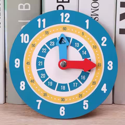 Wooden School Clock Teaching Board